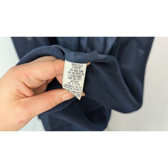 VTG 90s Worthington sz 14 Wool Long Overcoat Peacoat Jacket Midi Double Breasted - Picture 16 of 16